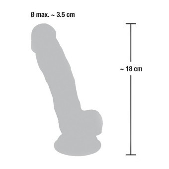 Dildo Raliste Ventouse 18cm 3,5